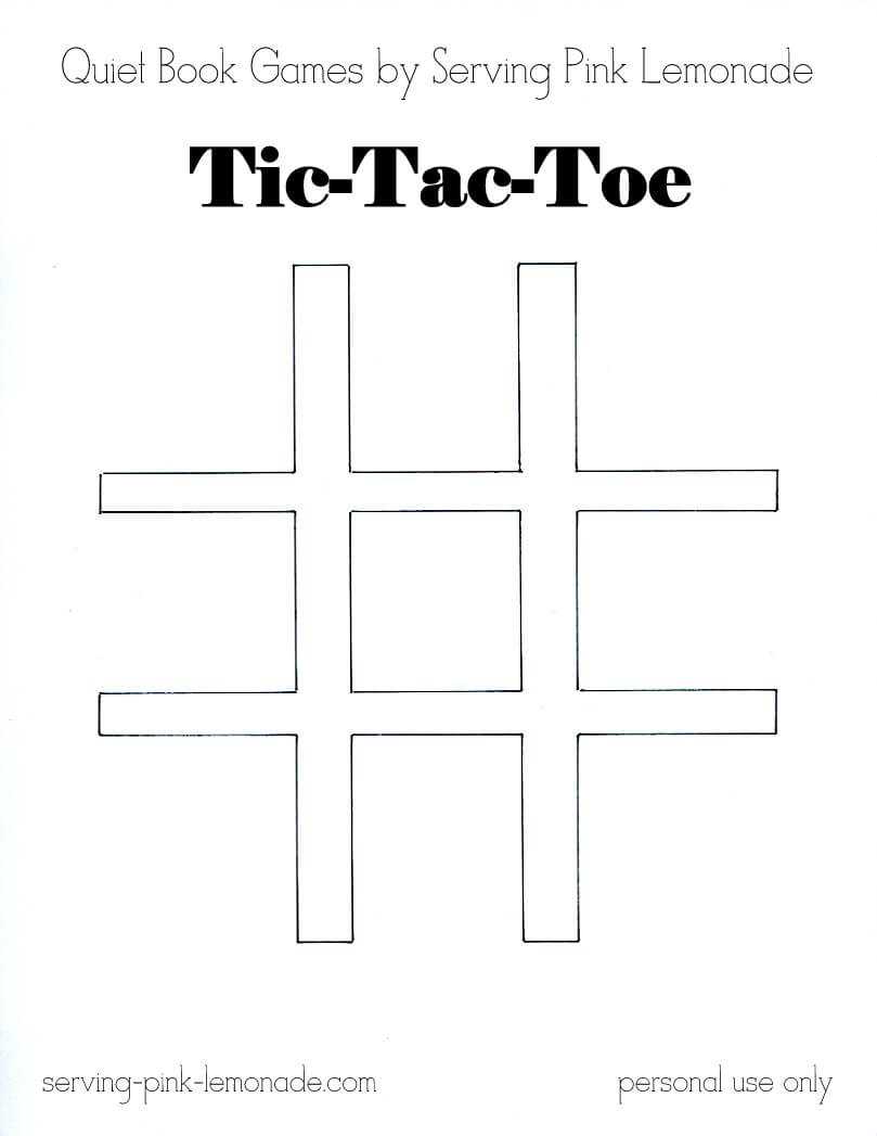 Serving Pink Lemonade: Quiet Book Games Part 3: Tic Tac Toe Inside Tic Tac Toe Template Word