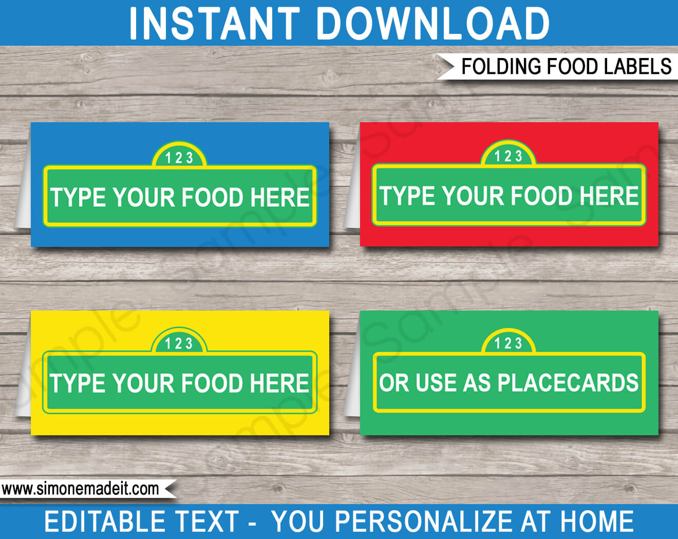 Sesame Street Party Food Labels Template For Sesame Street Banner Template