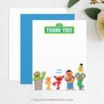 Sesame Street Thank You Template – Sesame Street Birthday Thank You, Elmo  Thank You, Kids Thank You, Digital File Template, Instant Download Regarding Sesame Street Banner Template