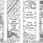 Set Of 4 Coloring Bookmarks With Quotes, Bookmark Templates Regarding Free Blank Bookmark Templates To Print