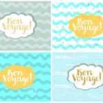 Set Of Four Cards, Vector Templates. Bon Voyage. Regarding Bon Voyage Card Template