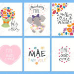 Set Of Mother's Day Cards Templates With Quotes In Portuguese With Regard To Mothers Day Card Templates