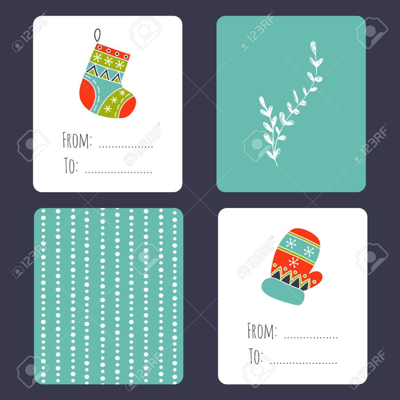 Set Of Winter Small Card Templates. Collection For Christmas.. Regarding Small Greeting Card Template