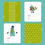 Set Of Winter Small Card Templates. Collection For Christmas.. With Small Greeting Card Template