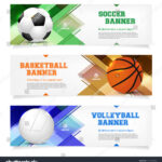 Set Sport Banner Templates Ball Sample Stock Vector (Royalty For Sports Banner Templates