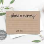 Share A Memory Card Template, Funeral Memory Card, Instant In In Memory Cards Templates