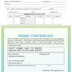 Share Certificate – Indiafilings With Regard To Shareholding Certificate Template