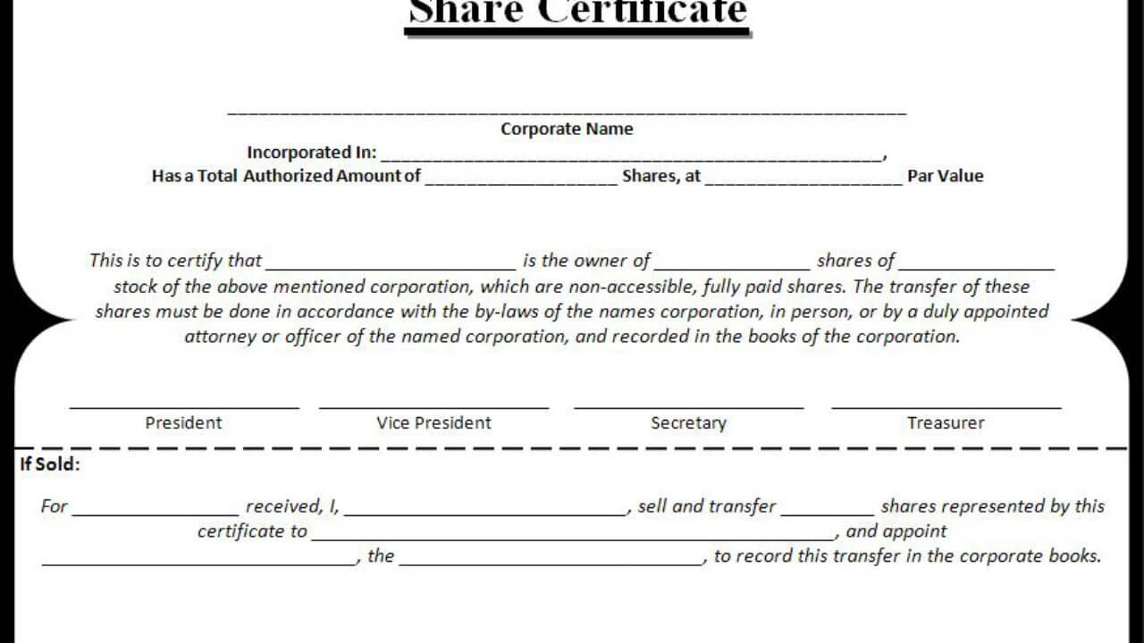 Share Certificate Templates | 3+ Free Printable Ms Word Formats Throughout Corporate Share Certificate Template