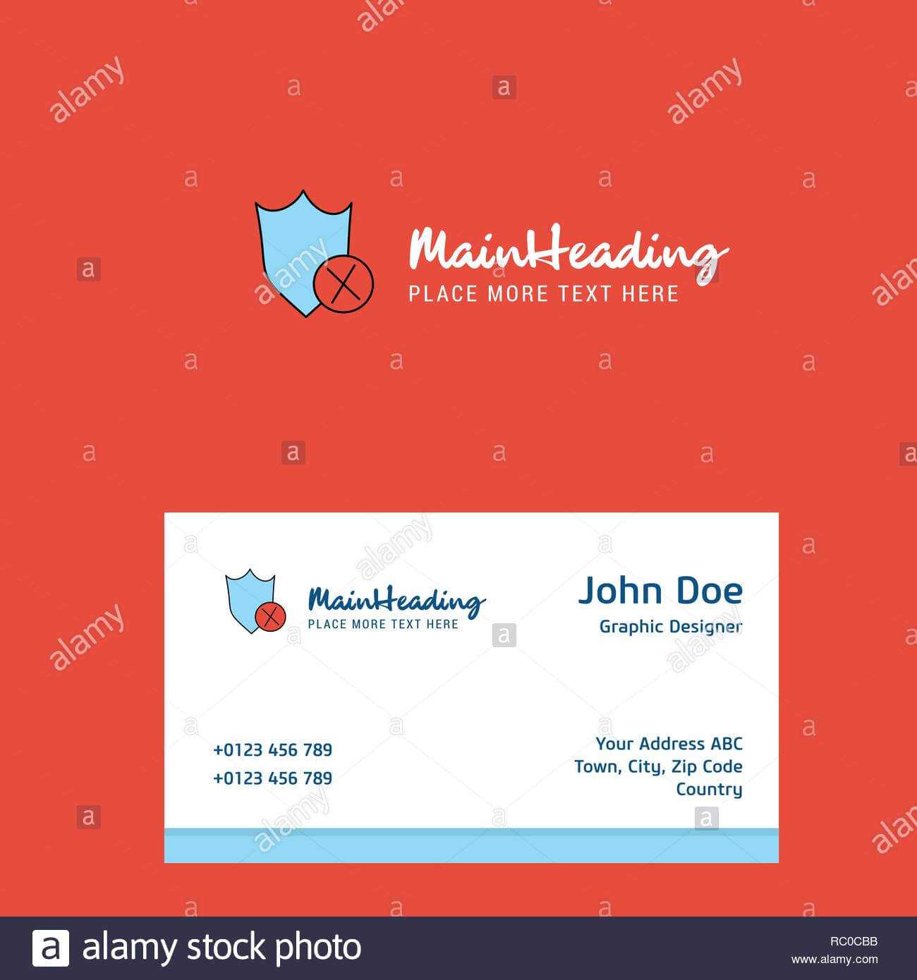 Shield Logo Design With Business Card Template. Elegant For Shield Id Card Template