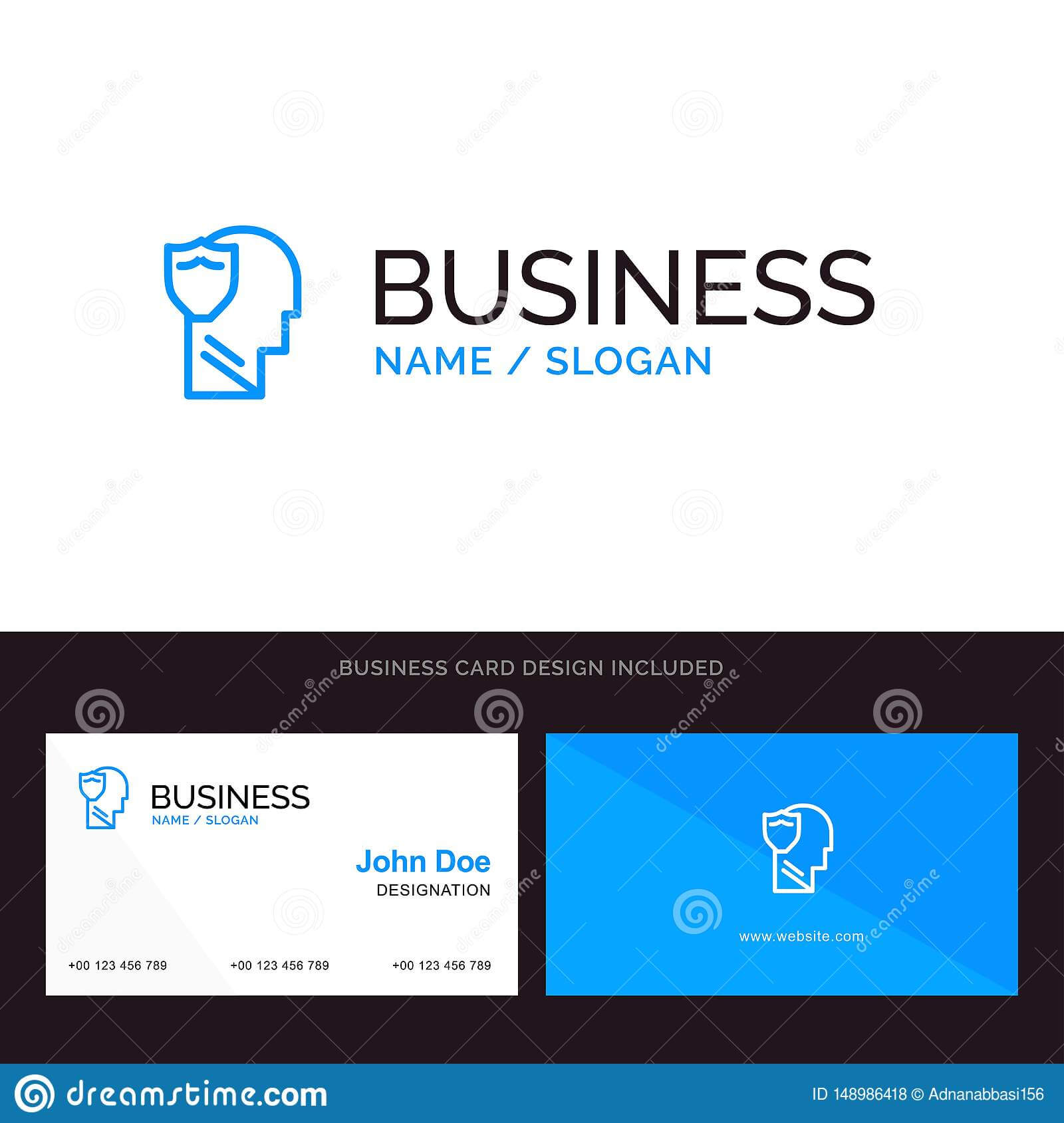 Shield, Secure, Male, User, Data Blue Business Logo And Throughout Shield Id Card Template