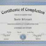 Shocking Certificate Of Completion Template Word Ideas Inside Certificate Of Completion Free Template Word