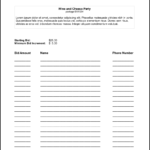 Silent Auction Bid Sheet Template – Google Search | Auction Throughout Auction Bid Cards Template