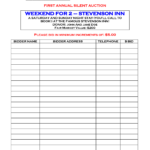 Silent Auction Bid Sheets | 19 Silent Auction Example Bid Inside Auction Bid Cards Template