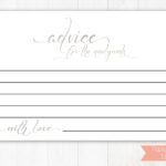 Silver Wedding Advice Cards, Well Wishes Cards, Leave A Note Within Marriage Advice Cards Templates