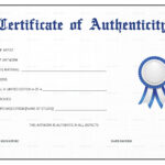 Simple Certificate Of Authenticity Template Regarding Certificate Of Authenticity Template