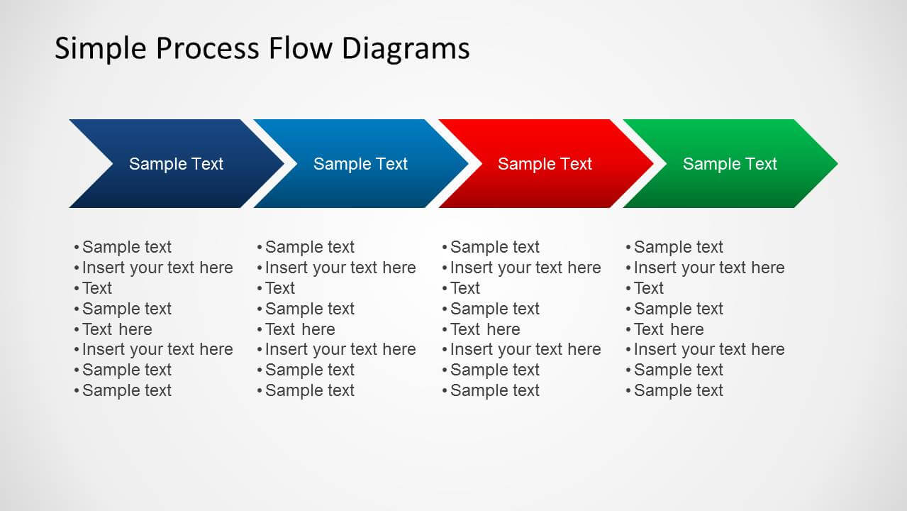 Simple Chevron Process Flow Diagram For Powerpoint In Powerpoint Chevron Template