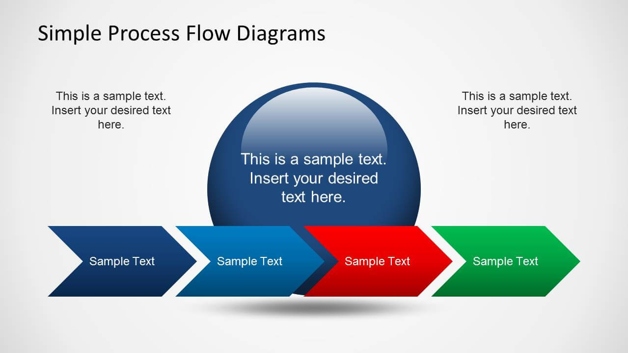 Simple Chevron Process Flow Diagram For Powerpoint With Regard To Powerpoint Chevron Template