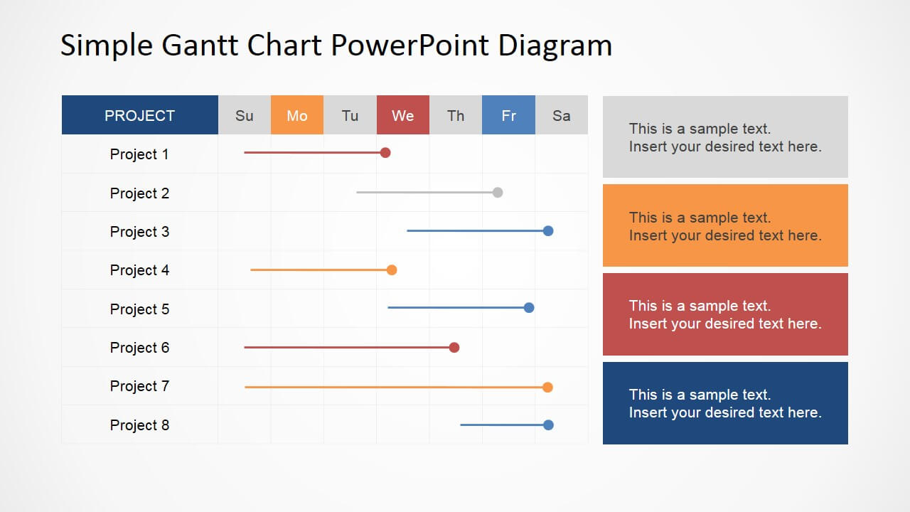 Simple Gantt Chart Powerpoint Diagram With Regard To Project Schedule Template Powerpoint