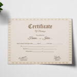 Simple Marriage Certificate Template With Certificate Of Marriage Template