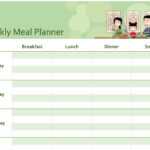 Simple Meal Planner In Menu Planning Template Word