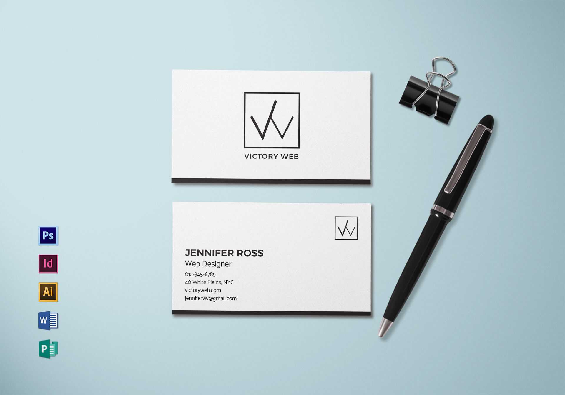 Simple Minimal Business Card Template In Buisness Card Templates