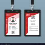 Simple Red Graphic Id Card Template Inside Id Card Template Ai