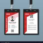 Simple Red Graphic Id Card Template Inside Id Card Template Ai