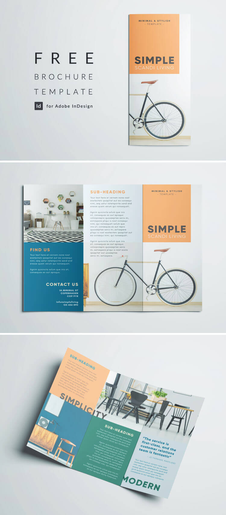 Simple Tri Fold Brochure | Free Indesign Template Regarding Creative Brochure Templates Free Download