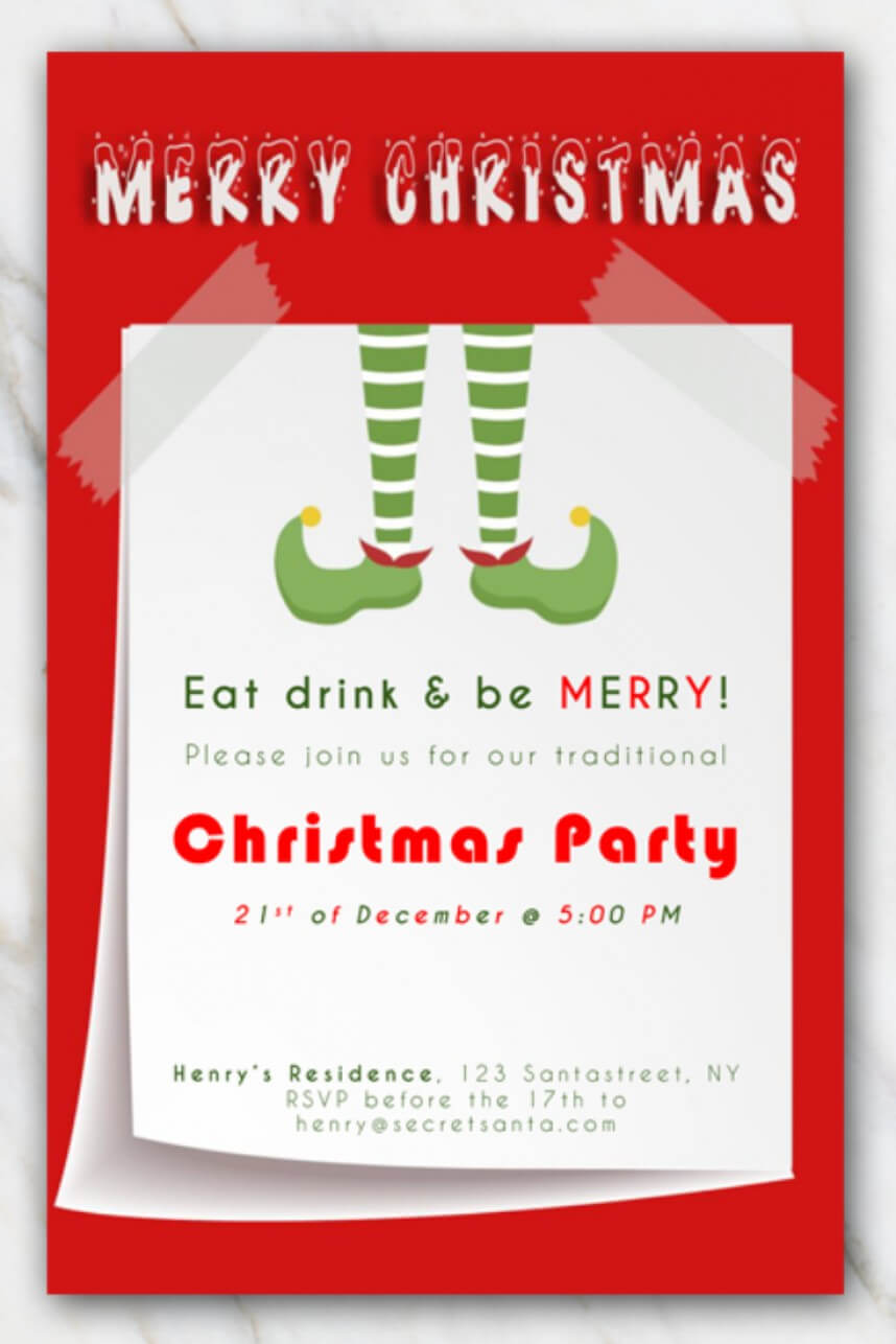 Singular Free Printable Christmas Invitation Templates For In Free Christmas Invitation Templates For Word