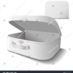 Small Cardboard Suitcase Template Handle White Stock Vector Intended For Blank Suitcase Template