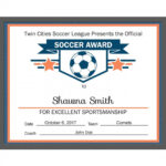 Soccer Certificate Template Within Soccer Award Certificate Templates Free