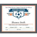 Soccer Certificate Template Within Soccer Award Certificate Templates Free