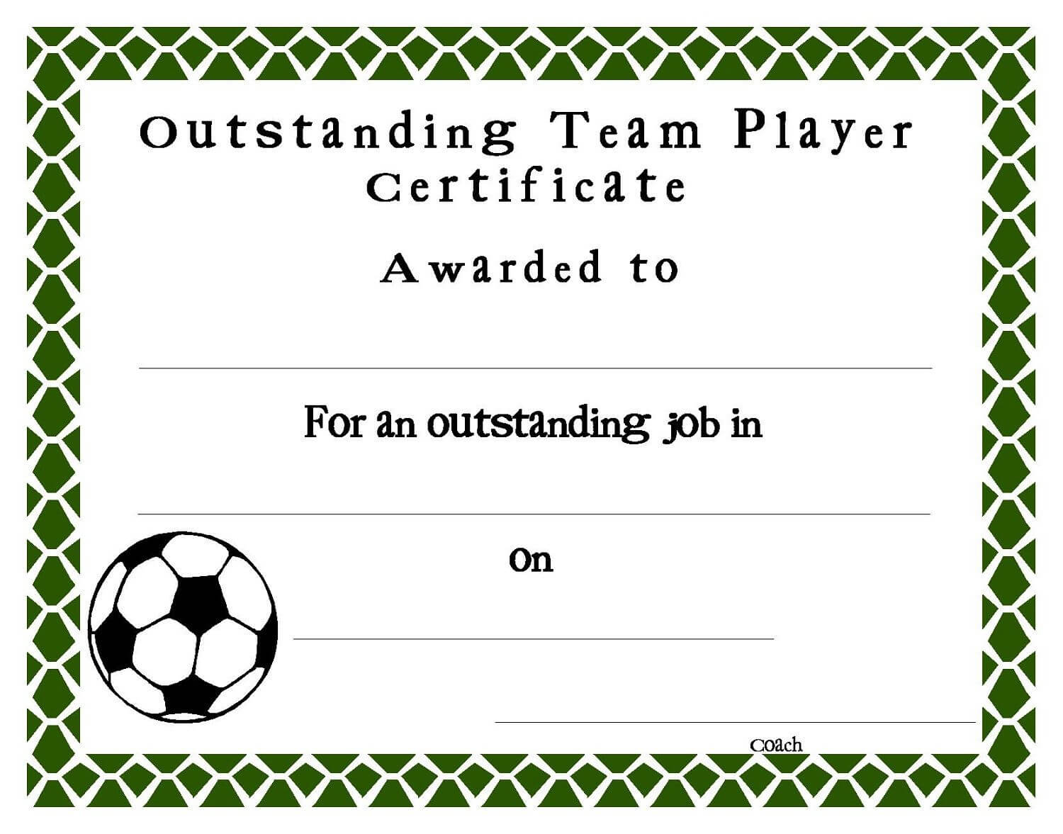 Soccer Certificate Templates Blank | K5 Worksheets | Sports For Soccer Certificate Template Free