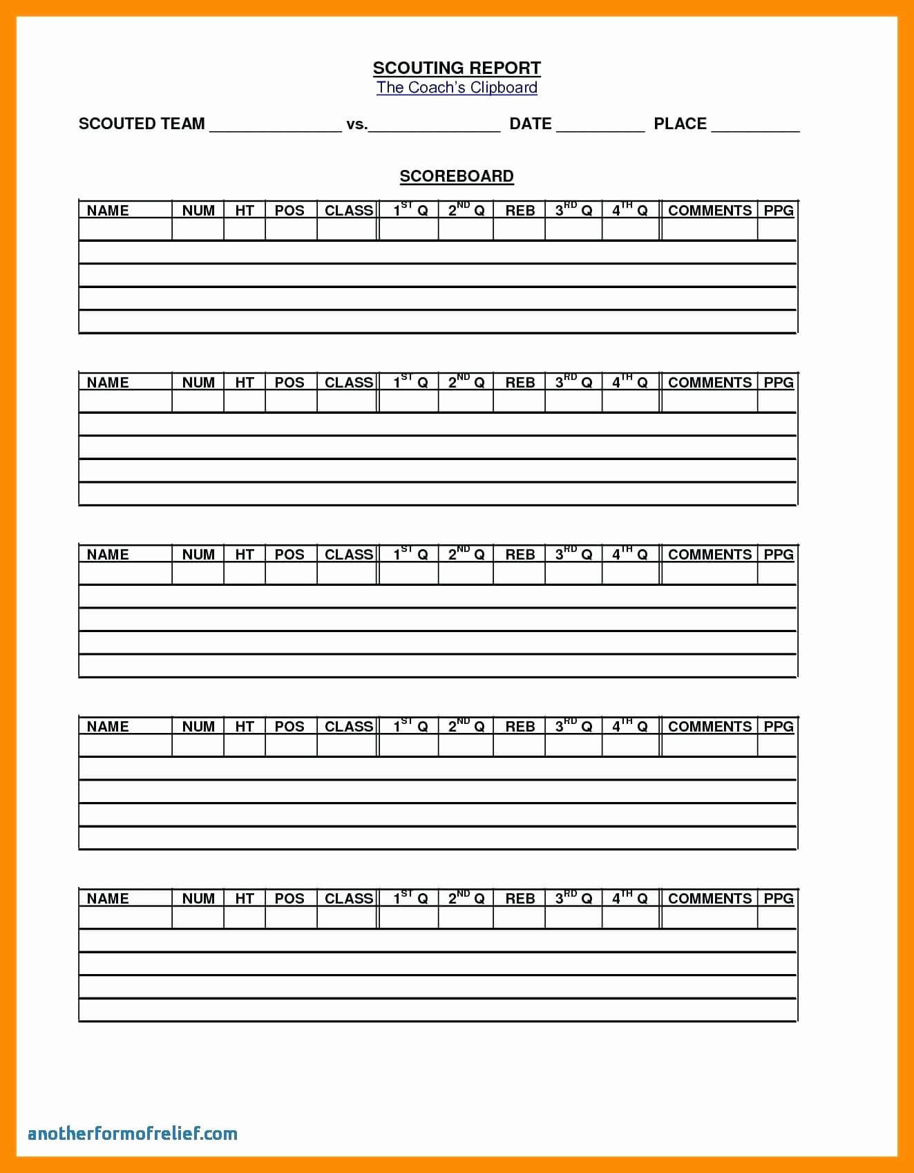 Soccer Couting Report Format Template Youth Football In Football Scouting Report Template