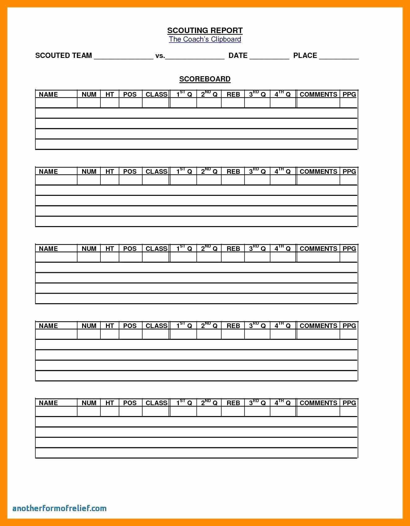 Soccer Couting Report Format Template Youth Football In Football Scouting Report Template