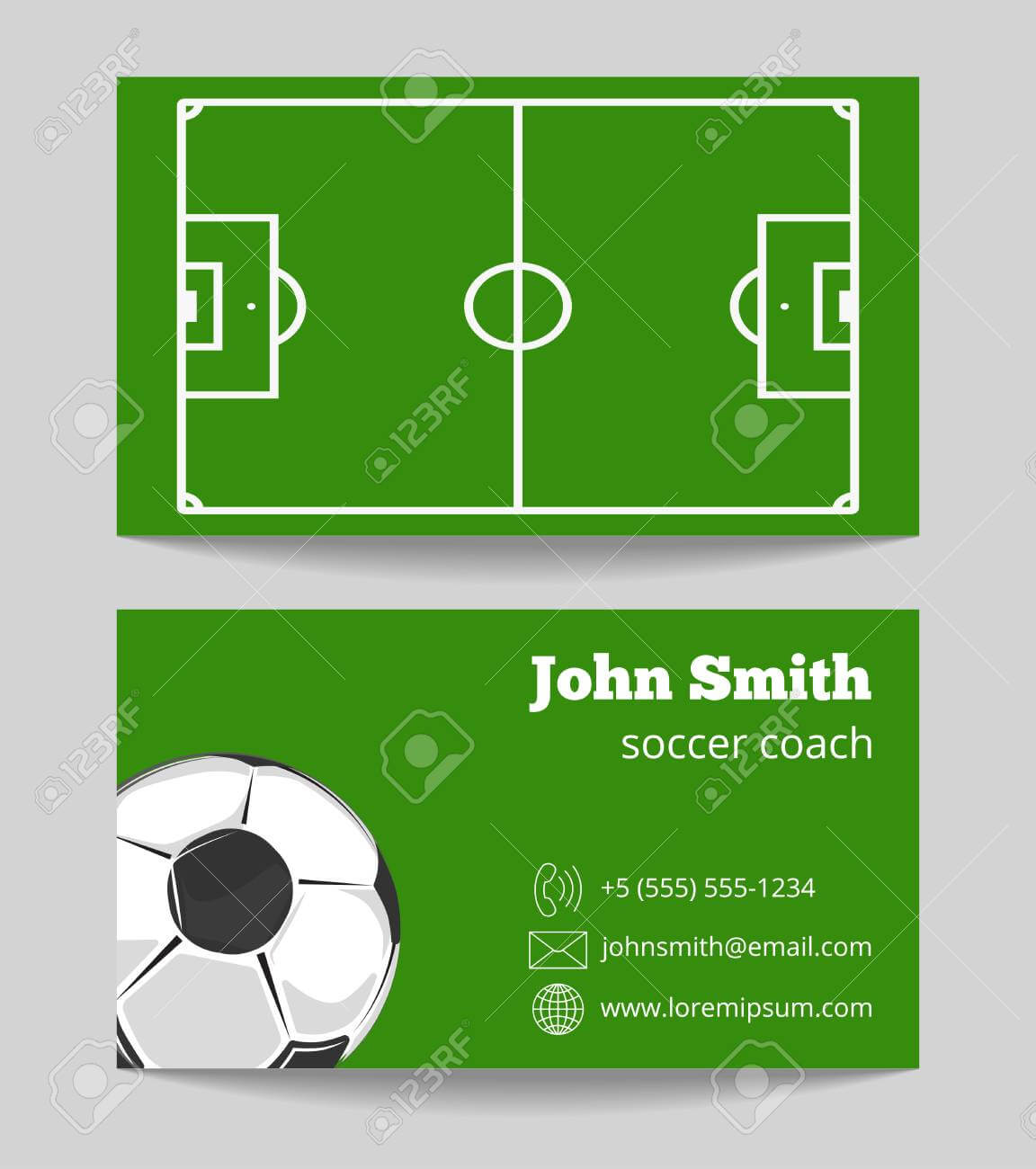 Soccer Green Field Business Card Template. Football Field On.. With Regard To Football Referee Game Card Template