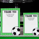 Soccer Party Decorations And Invitation Set In Soccer Thank You Card Template