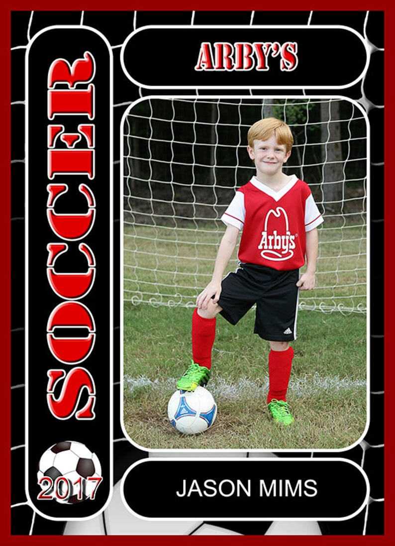 Soccer Sports Trader Card Template For Photoshop Balls And Net. 2019 Season. Regarding Soccer Trading Card Template