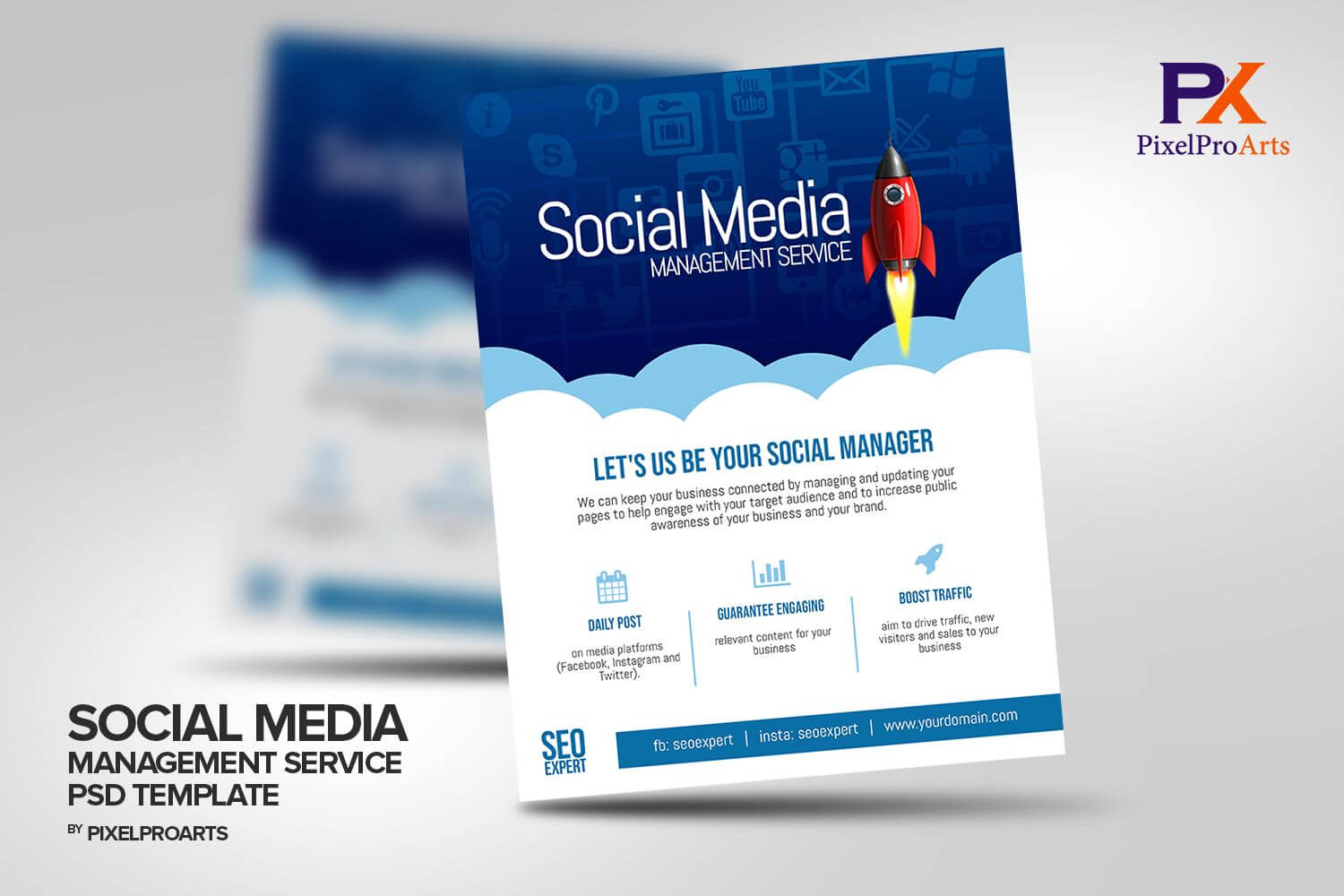 Social Media Management Service Flyer Template | Business With Regard To Social Media Brochure Template