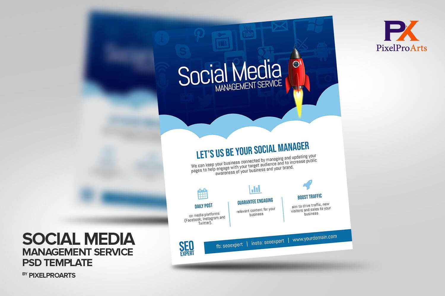 Social Media Management Service Flyer Template | Business with regard to Social Media Brochure Template