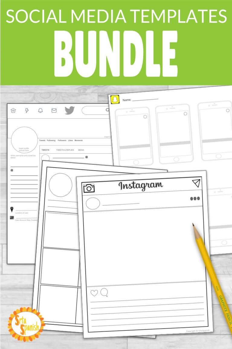 Social Media Template Bundle Instagram, Snapchat, & Twitter With Regard To Book Report Template In Spanish