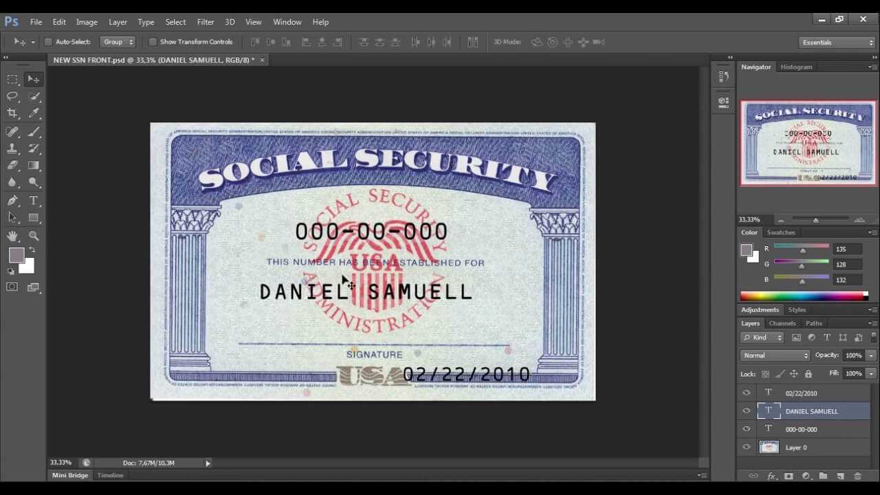 Social Security Card Template Download | Nurul Amal Regarding Editable Social Security Card Template