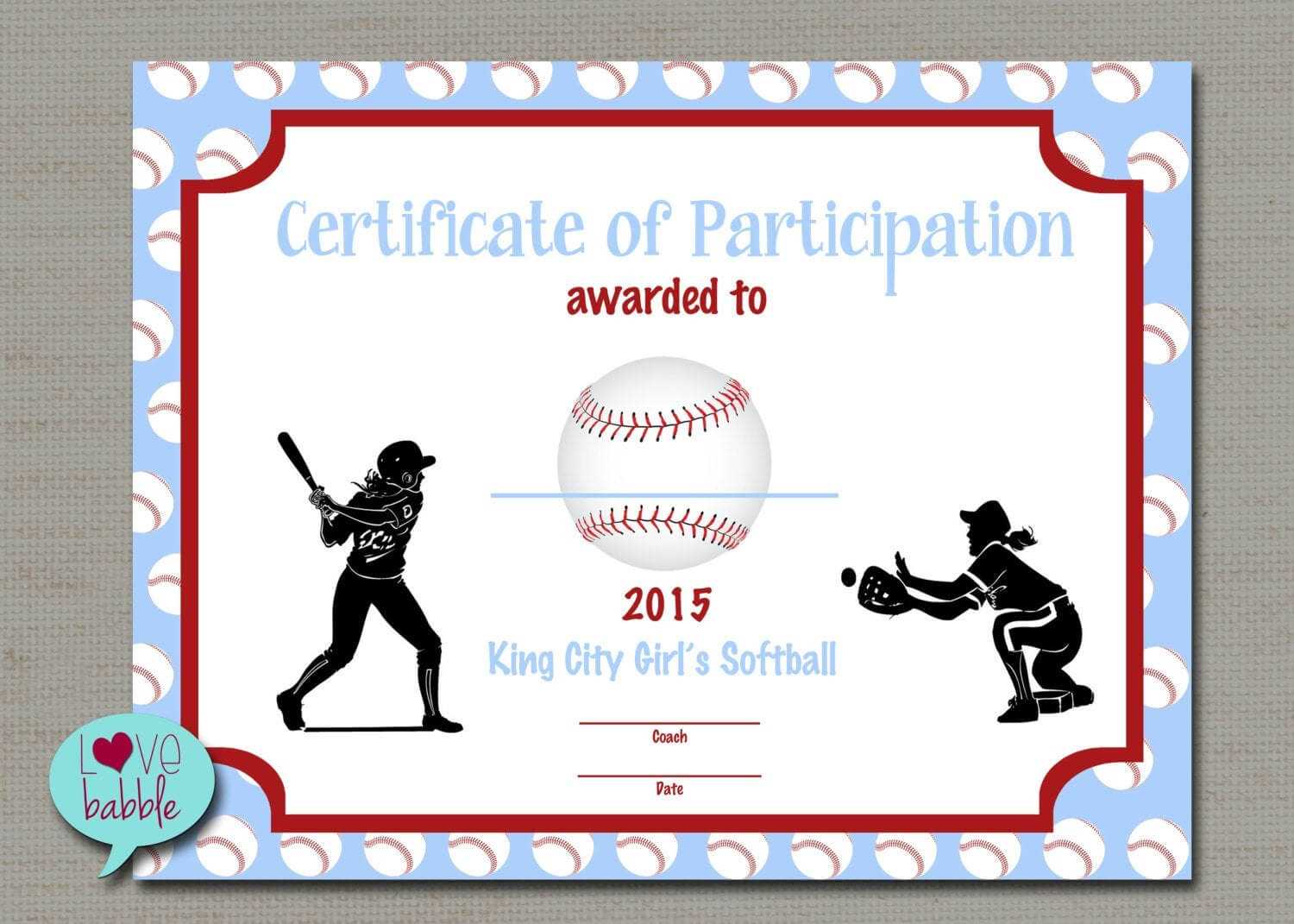 Softball Certificate Templates Free – 10+ Professional Inside Softball Certificate Templates Free