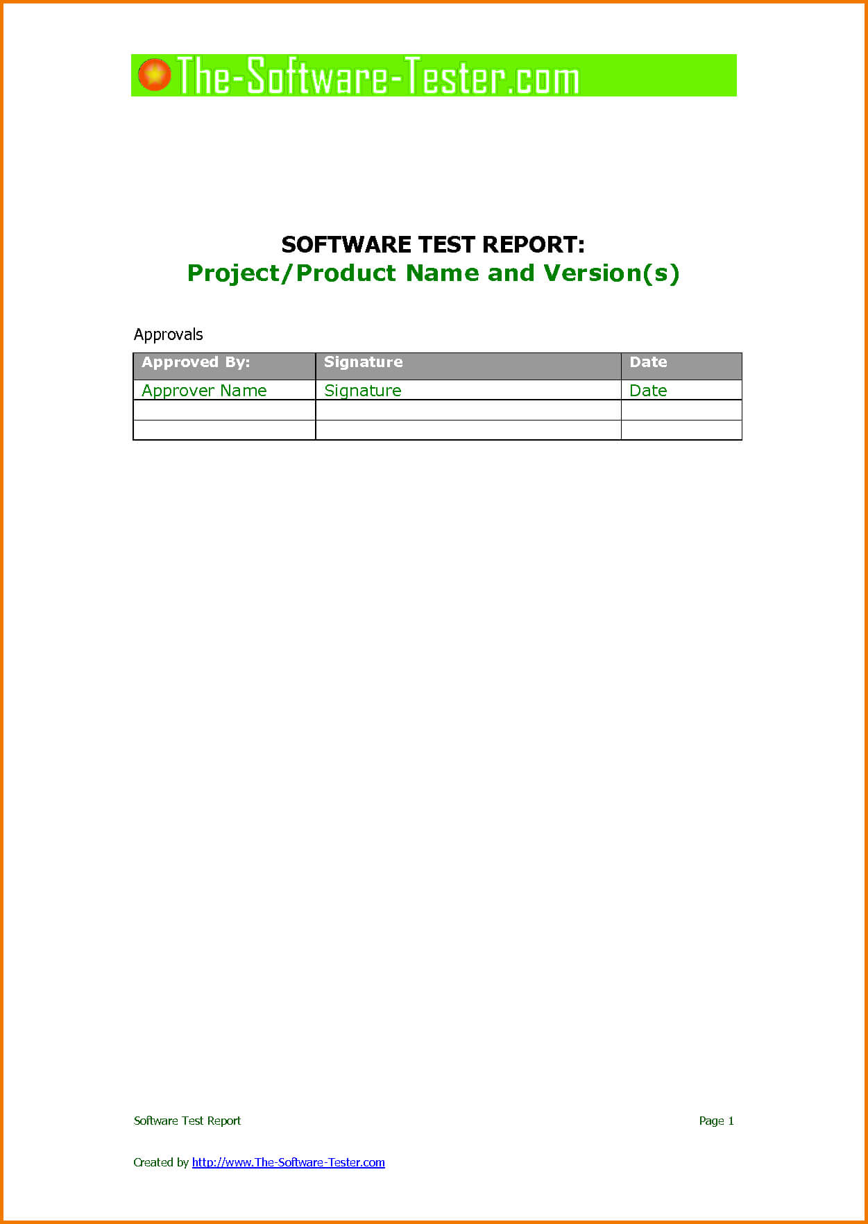 Software Testing Report Template And 8 Test Report Template Regarding Software Test Report Template Xls