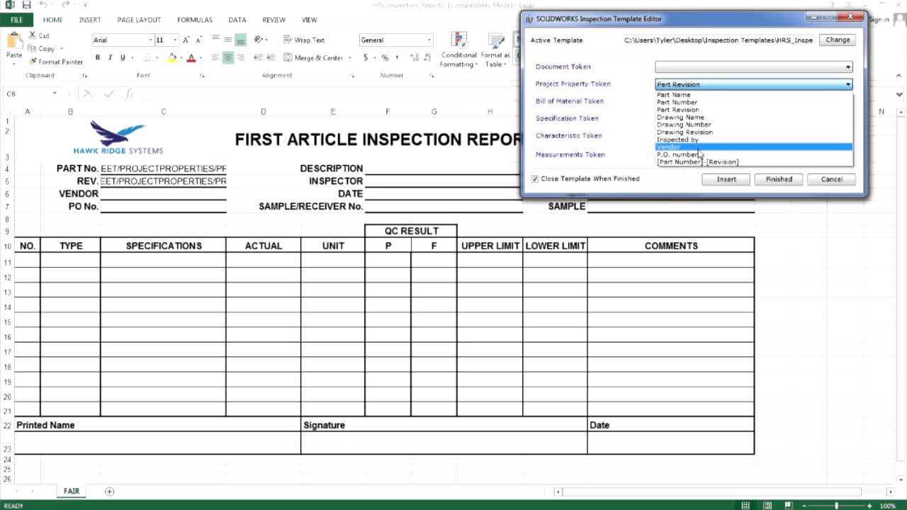 Solidworks Inspection – Creating A Custom Report Template [Pt. 1] Throughout Part Inspection Report Template