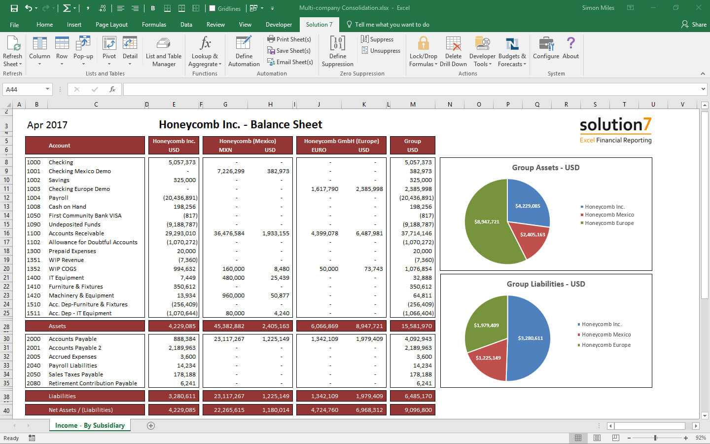 Solution 7 Excel Financial Reporting & Planning For Netsuite Regarding Financial Reporting Templates In Excel