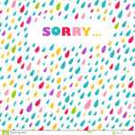 Sorry' Card. Drops Background. Stock Vector – Illustration Regarding Sorry Card Template