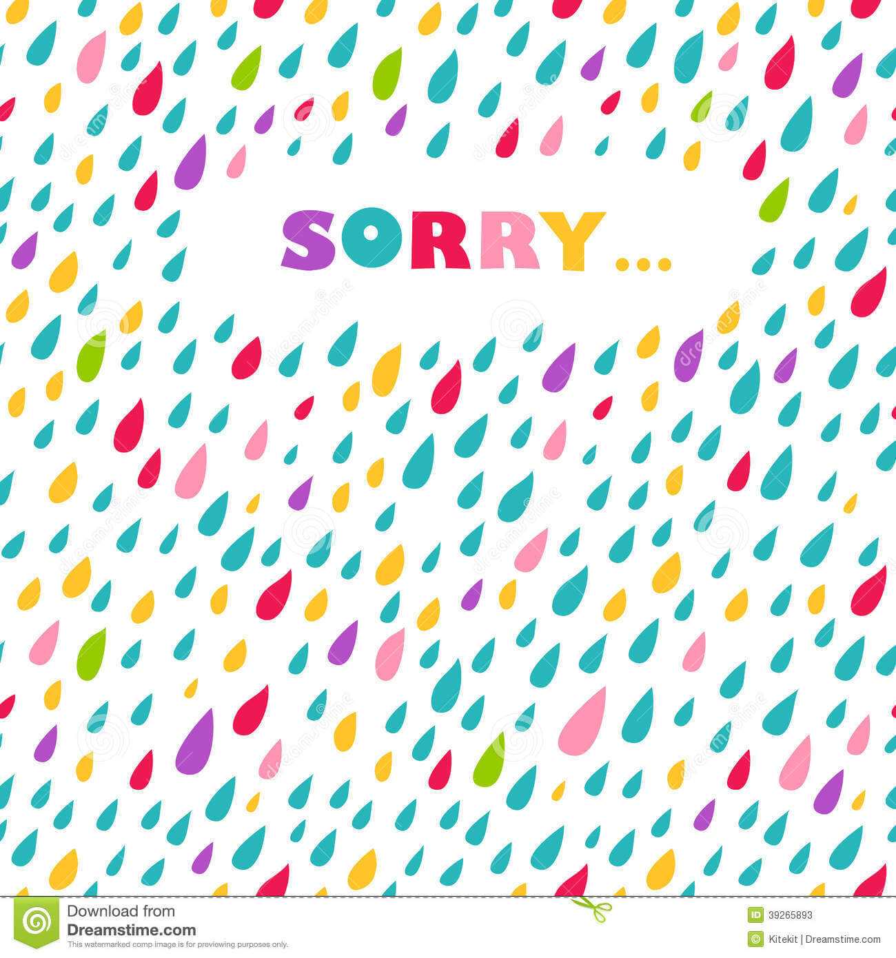 Sorry' Card. Drops Background. Stock Vector - Illustration Regarding Sorry Card Template