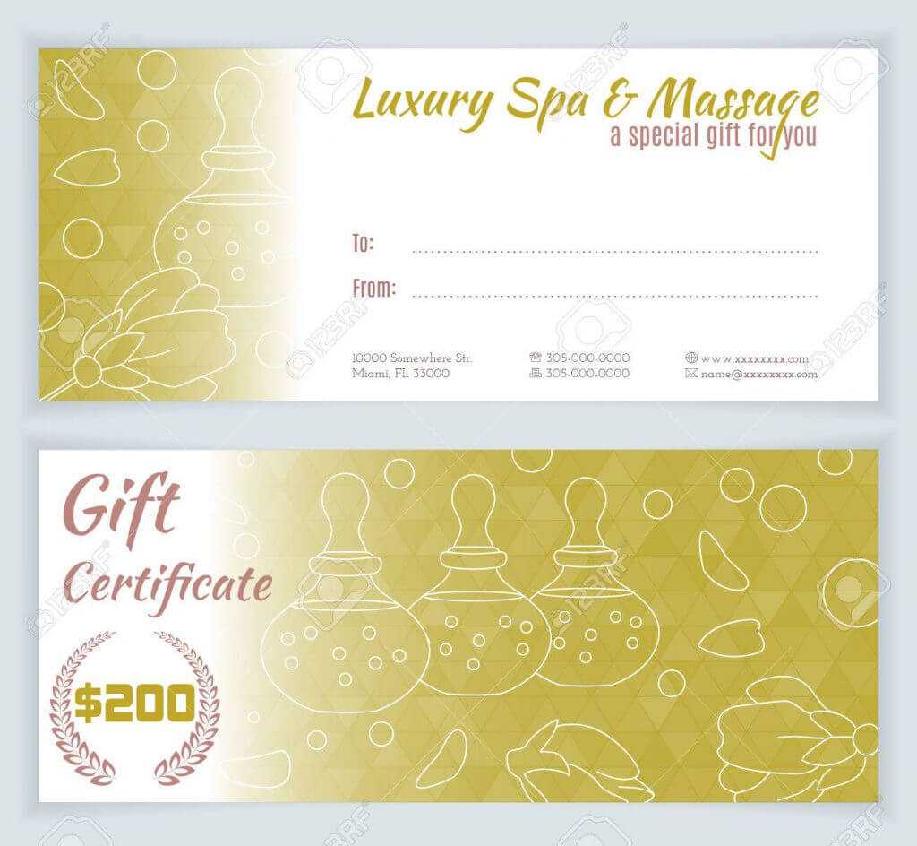 Spa Giftrtificate Template Sample Templates Printable Free Pertaining To Spa Day Gift Certificate Template