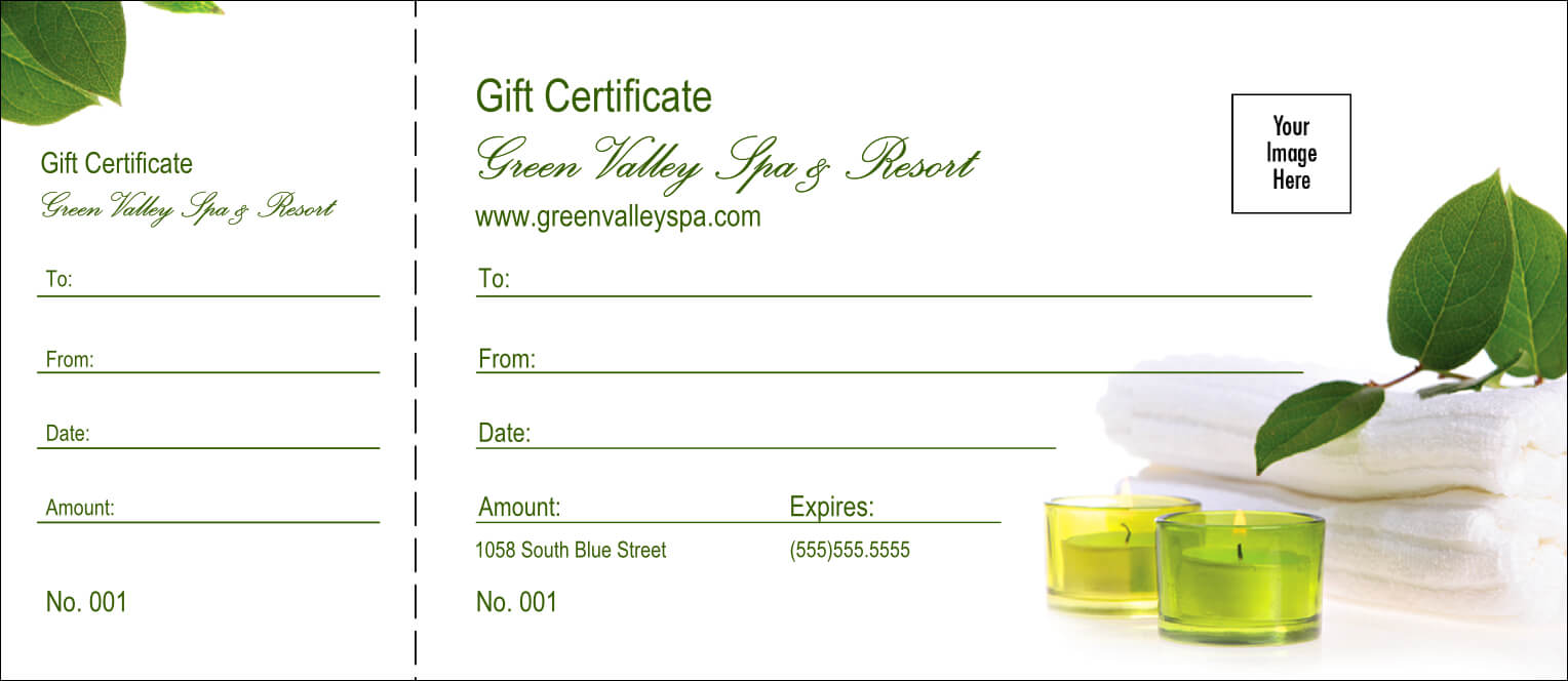 Spa Logo Gift Certificate With Spa Day Gift Certificate Template